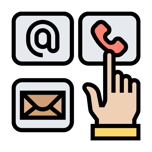 Hand pointing to phone button